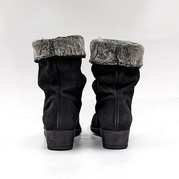 La Canadienne Women Wedge Black Fine Suede Mid Calf boots size 9 - Picture 7 of 11